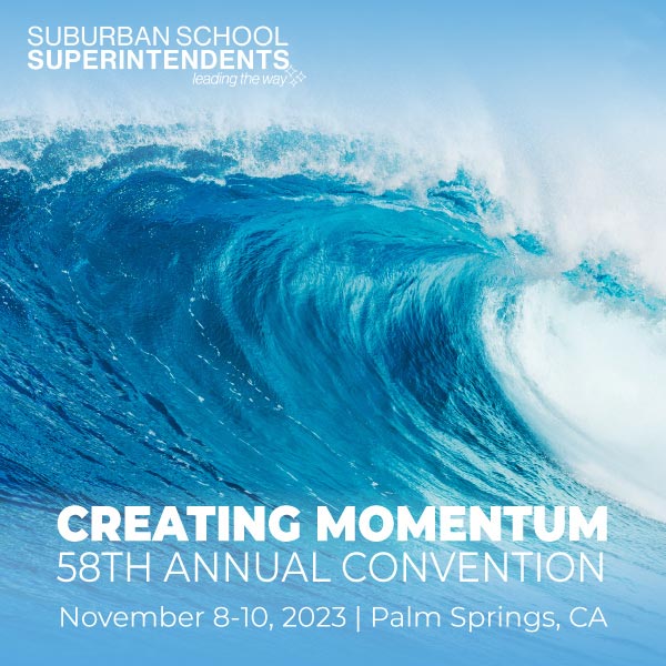 Creating Momentum graphic. SSS logo is in the top left corner. On the bottom half of the graphic it reads "Creating Momentum, 58th Annual Convention"